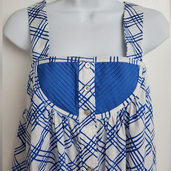 Vintage Models Coat Day Dress Blue & White Plaid Size 12  cr 60's - Picture 2 of 15